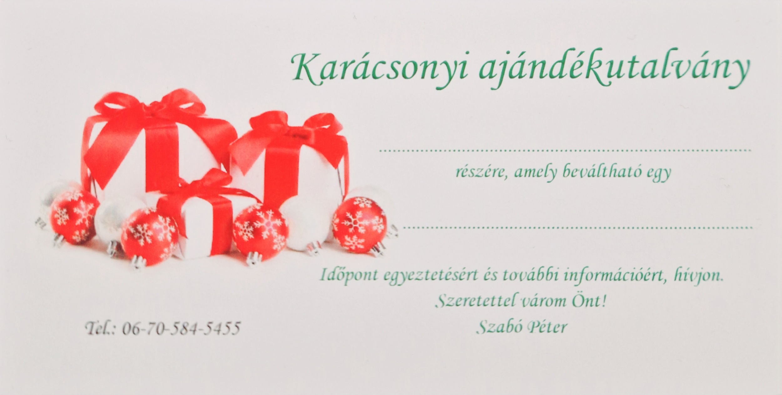 Karácsonyi ajándékutalvány